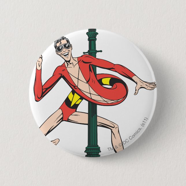 Badge Rond 5 Cm Un homme en plastique pare la lampe de rue (Devant)