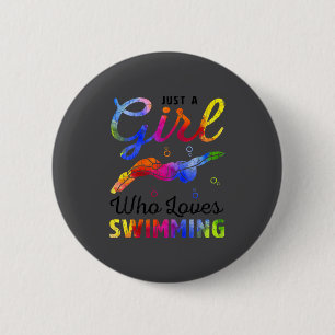 Badge Rond 5 Cm Un joueur de natation qui aime nager