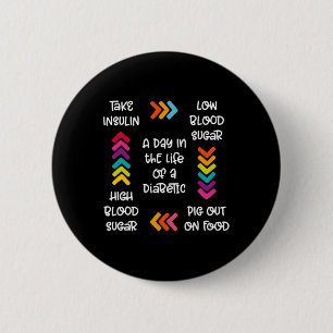 Badge Rond 5 Cm Un Jour Dans La Vie D'Un Diabétique