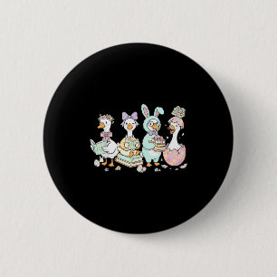 Badge Rond 5 Cm Un jour de Pâques de lapin oie livresque lisant un