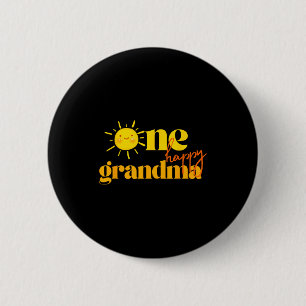 Badge Rond 5 Cm Un joyeux anniversaire de grand-mère Premier tour