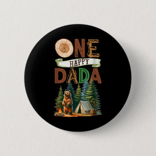 Badge Rond 5 Cm Un joyeux campeur Dada pour son premier anniversai