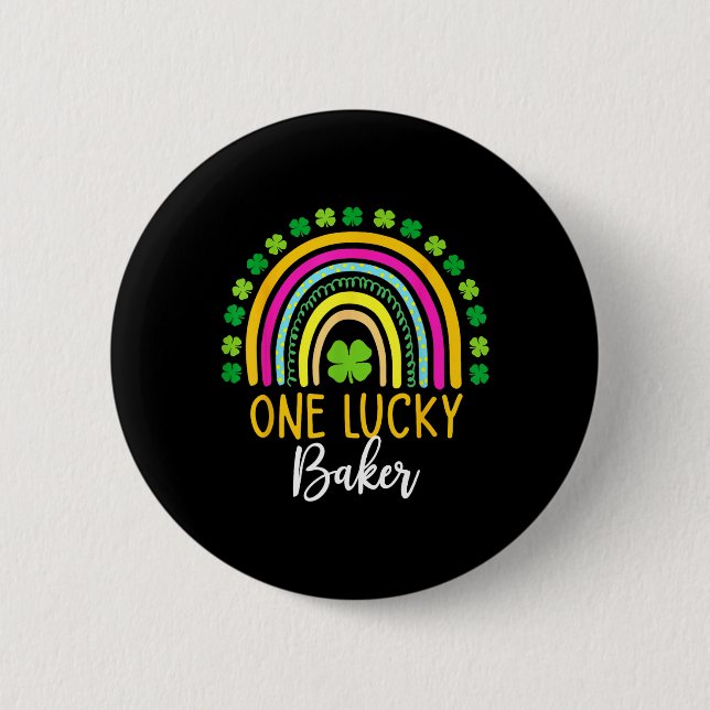 Badge Rond 5 Cm Un Ker chanceux St Patrick Day Shamrocks  (Devant)
