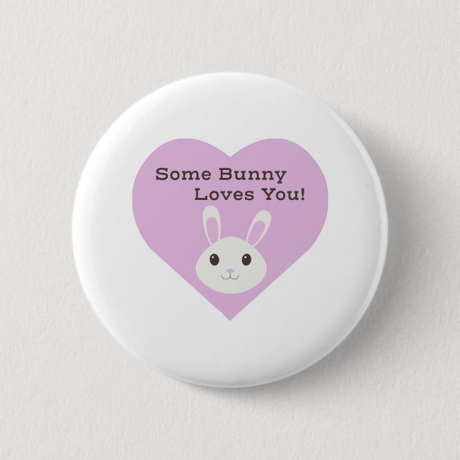 Badge Rond 5 Cm Un Lapin T'Aime (Devant)