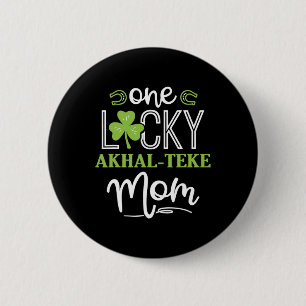 Badge Rond 5 Cm Un Lucky Akhal-teke Horse Maman Irlandais Horsebac