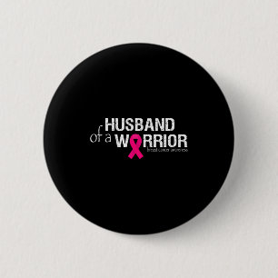 Badge Rond 5 Cm Un mari guerrier rose cancer du sein