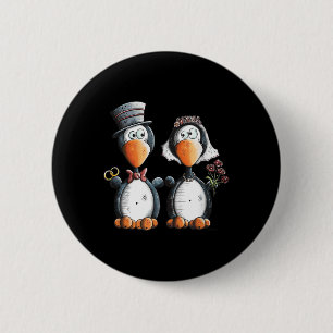 Badge Rond 5 Cm Un Mariage De Pingouin Génial Cadeau Pour Mariée E