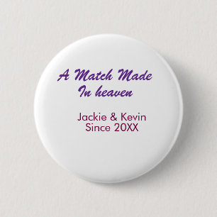 Badge Rond 5 Cm Un mariage fait au ciel violet mauve depuis l'anné