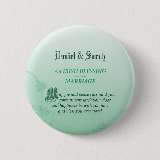 Badge Rond 5 Cm Un Mariage irlandais qui félicite (Devant)