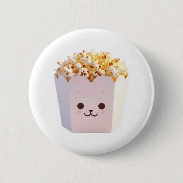 Badge Rond 5 Cm Un mignon bain de maïs soufflé (Devant)