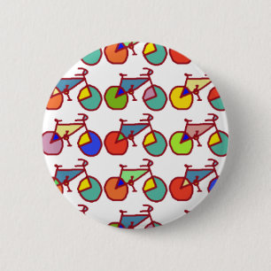 Badge Rond 5 Cm un motif de vélos colorés