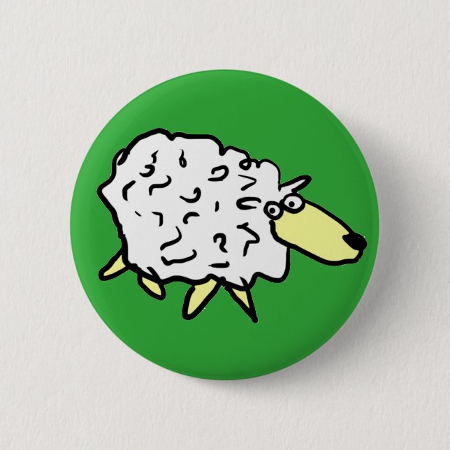 Badge Rond 5 Cm Un mouton amusant en forme de dessin animé (Devant)