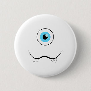 Badge Rond 5 Cm Un Oeil Eyell Monstre visage drôle Halloween Costu
