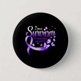 Badge Rond 5 Cm Un papillon de sensibilisation à la fibromyalgie c