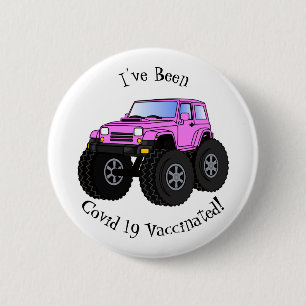 Badge Rond 5 Cm Un Pink Monster Cartoon
