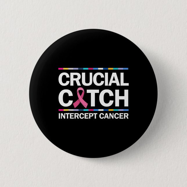 Badge Rond 5 Cm Un point crucial Intercept du cancer Cancer du sei (Devant)
