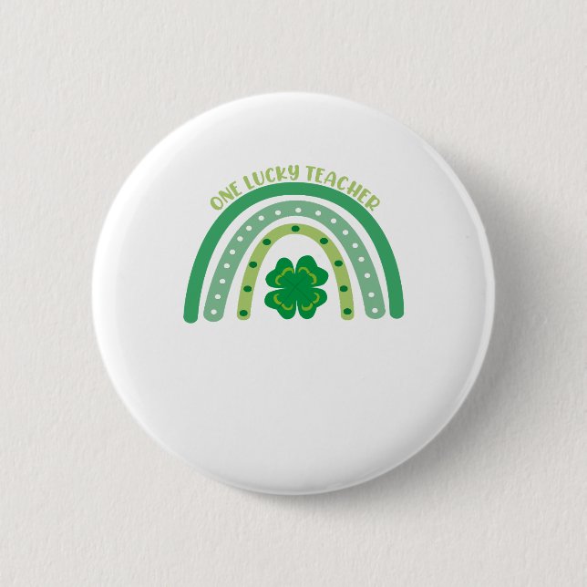 Badge Rond 5 Cm Un professeur chanceux Irish Rainbow St Patrick’s  (Devant)