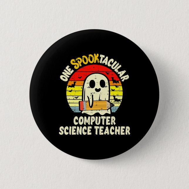 Badge Rond 5 Cm Un professeur d'informatique absolument effrayant  (Devant)