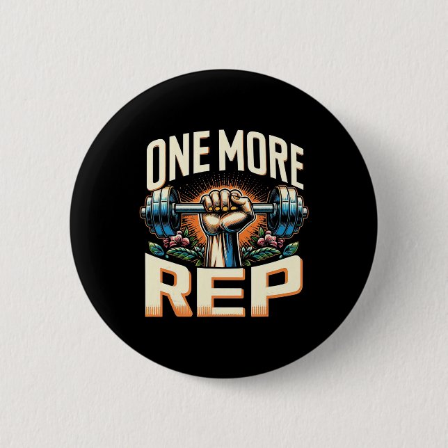 Badge Rond 5 Cm Un Rep Barbell Bodybuilding (Devant)