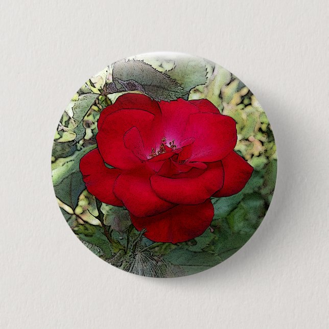 Badge Rond 5 Cm Un rose solitaire (Devant)