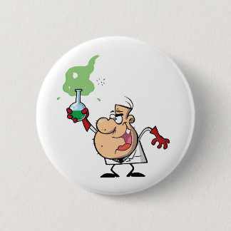 Badge Rond 5 Cm Un scientifique fou tenant une potion verte