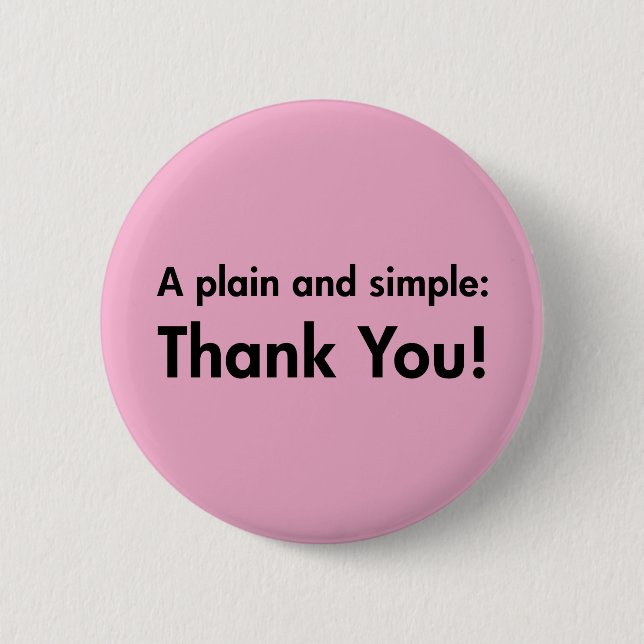 Badge Rond 5 Cm Un simple et simple : Merci ! (Devant)