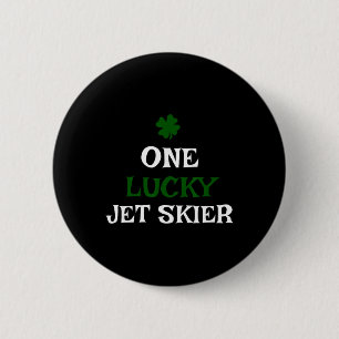 Badge Rond 5 Cm Un skieur à moto jeté chanceux Saint Patrick's Day