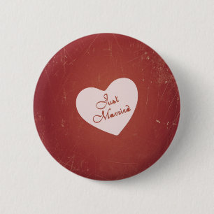 Badge Rond 5 Cm Un Style Rétro Vintage Marié À L'Antique Rouge
