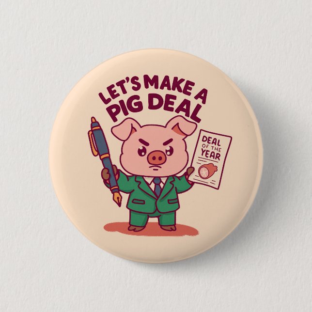 Badge Rond 5 Cm Une affaire de cochon (Devant)