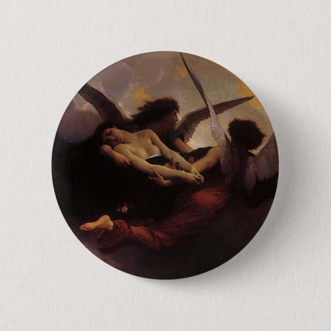 Badge Rond 5 Cm Une âme emmenée au ciel par Bouguereau (Devant)