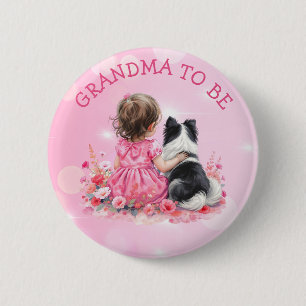 Badge Rond 5 Cm Une Baby Shower pour une future grand-mère avec un