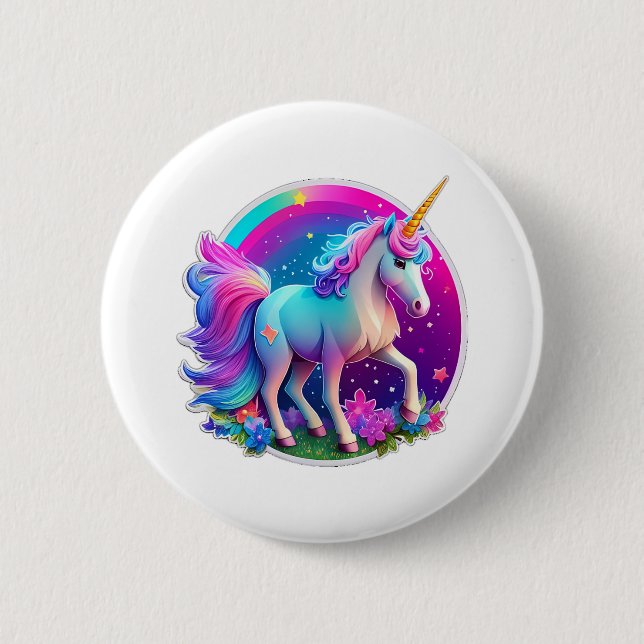Badge Rond 5 Cm Une belle licorne (Devant)