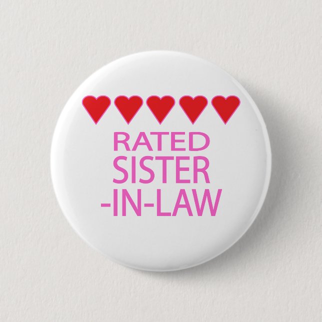 Badge Rond 5 Cm Une belle-soeur de cinq coeurs (Devant)