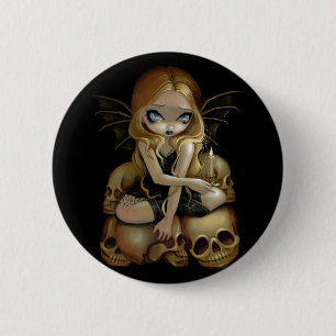 Badge Rond 5 Cm "Une bougie dans" le bouton foncé