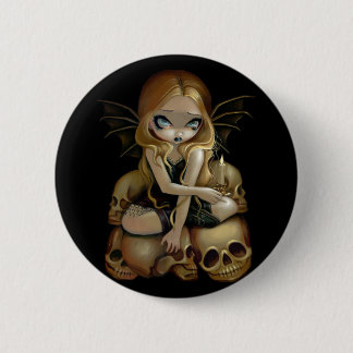 Badge Rond 5 Cm "Une bougie dans" le bouton foncé