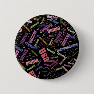 Badge Rond 5 Cm Une collection de mots colorés qui décrivent l'Amé