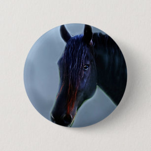 Badge Rond 5 Cm Une curiosité de chevaux