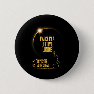 Badge Rond 5 Cm Une éclipse solaire totale de deux fois la vie