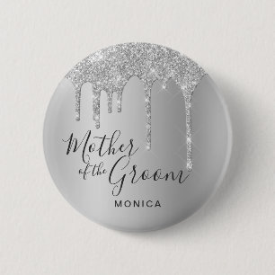 Badge Rond 5 Cm Une élégante parties scintillant argentée laiss