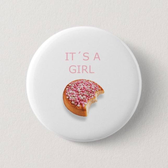 Badge Rond 5 Cm une fille est née (Devant)