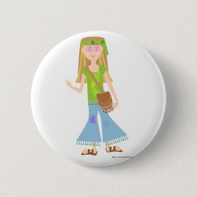 Badge Rond 5 Cm Une fille hippie impertinente (Devant)