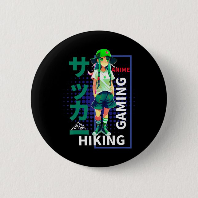 Badge Rond 5 Cm Une Fille Qui Aime Anime (Devant)