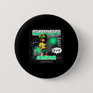 Badge Rond 5 Cm Une fille qui aime l'anime jeu fille de l'école