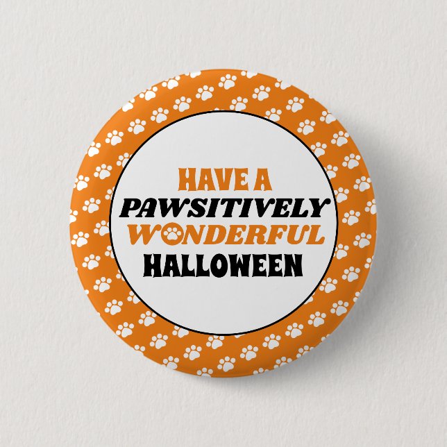 Badge Rond 5 Cm Une Halloween à la beauté pawsitive (Devant)