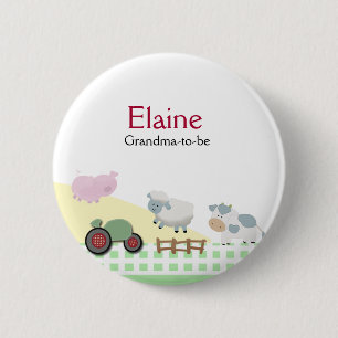 Badge Rond 5 Cm Une journée à la ferme ÉTIQUETTE NOM Bouton person