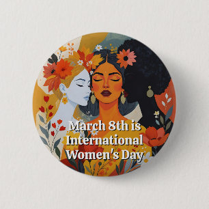 Badge Rond 5 Cm Une Journée internationale des femmes jolie 