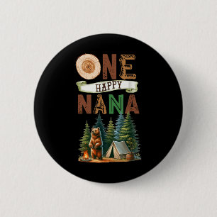 Badge Rond 5 Cm Une joyeuse Nana campeuse premier anniversaire our