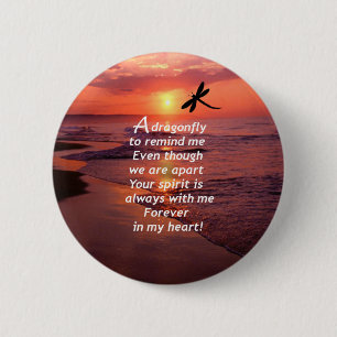 Badge Rond 5 Cm Une libellule pour me rappeler