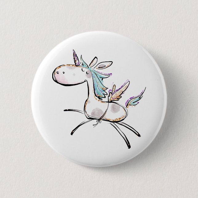 Badge Rond 5 Cm Une licorne magique (Devant)