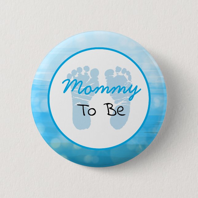 Badge Rond 5 Cm Une maman bleue Baby shower (Devant)